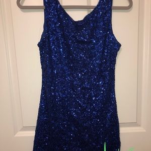 Blue sequin bodycon dress